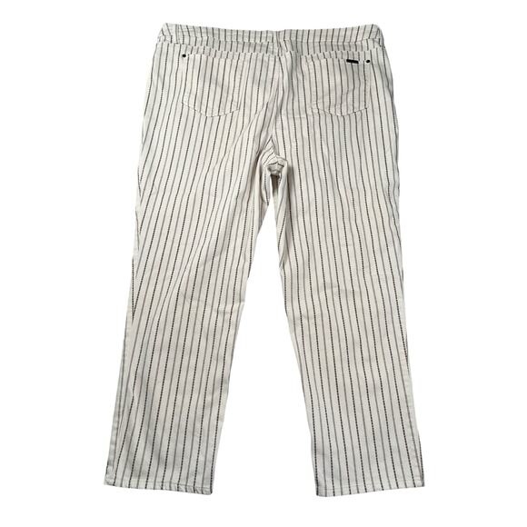 Chico's Jeans Womens 4R / US 20 So Slimming Textured Stripe Girlfriend Ankle - Picture 2 of 16